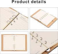 Cuaderno A5 de Hojas Sueltas, Recargable, con 6 Anillas, Cierre Magnético, Cubierta de Cuero PU, para Oficina, Escuela, Negocios
