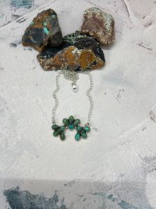 Collier tendance fait main en argent sterling avec turquoise Kingman, style tête de vache, pour femmes - Product Image 4