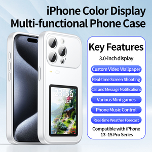 Étui de projection photo et vidéo personnalisé DIY pour Apple pour <span class=keywords><strong>iPhone</strong></span> 15 14 13 Pro Max, coque arrière à écran d'encre intelligent avec contrôle par application - Product Image 3