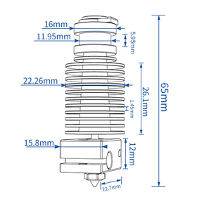 E3D <span class=keywords><strong>V6</strong></span> Hotend + dissipateur thermique bimétallique pour <span class=keywords><strong>v6</strong></span> Prusa voron, dissipateur thermique direct court à distance, gamme 1,75 mm pour l'alimentation de l'extrudeuse d'imprimante 3D - Product Image 2