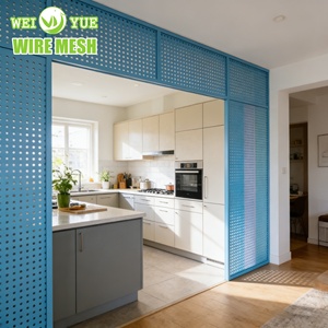 Tôle métallique perforée bleue décorative moderne pour cloison <span class=keywords><strong>de</strong></span> cuisine / séparation d'espace <span class=keywords><strong>de</strong></span> salon / design d'intérieur résidentiel - Product Image 1