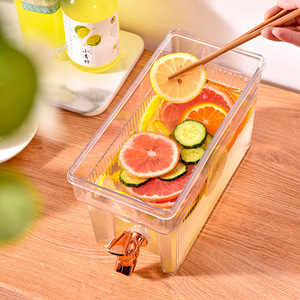 Réfrigérateur en plastique PC épaissi, robinet à glaçons, bouilloire à <span class=keywords><strong>eau</strong></span> froide, design moderne, seau à boisson pour fruits et thé pour la maison - Product Image 3