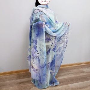 قماش فوال سويسري قطني عالي الجودة للبيع بالجملة، ثوب سوداني بطباعة رقمية بنقشة زهور صومالية مخصصة، قماش عبايات وثياب دبي 5 ياردة - Product Image 2