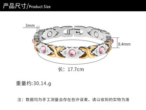 2022 <span class=keywords><strong>ematite</strong></span> stone Power bracciale rosa cristallo X ioni in acciaio inossidabile braccialetti all'ingrosso - Product Image 5