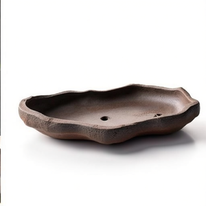 Maceta de Bonsái de Arcilla Morada Irregular Hecha a Mano, 46.5x28x8.5cm, Estilo Antiguo, Maceta Baja para Uso en Interiores y Exteriores - Product Image 1