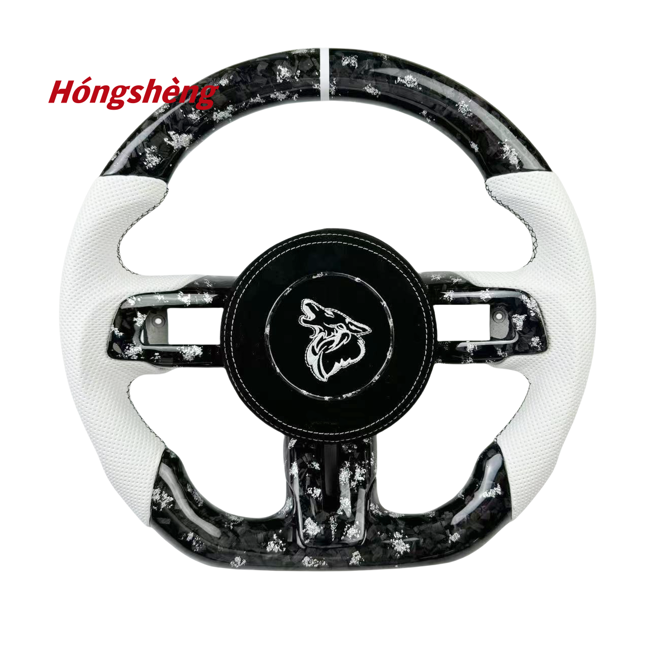 2015-2023 для Ford Mustang D-образный руль из кованого углеродного волокна белая перфорированная кожа на заказ руль автомобиля