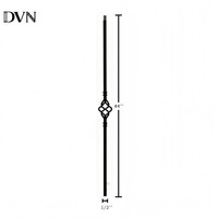 Balustres en fer forgé creux de style vintage européen DVN, noirs, thermolaqués, pour escalier intérieur, 1/2 * 44 pouces