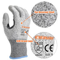Gants de sécurité industriels flexibles MaxiTough avec revêtement en PU et patch NBR sur l'entrejambe, résistants aux coupures, antidérapants, conformes à la norme EN388