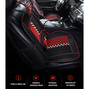 Xiangta OEM Factory, housse de siège de voiture en cuir PU de haute qualité, universelle, ensemble complet, perles en <span class=keywords><strong>bois</strong></span>, pour l'été - Product Image 6