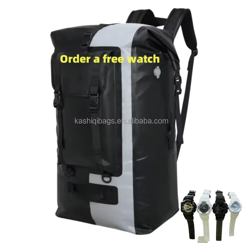 Custom PVC Extra Large Waterproof Backpack 100 Litre Dry Pack Camping Gear Roll Top Duffel Dry Bags For Men Women