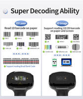 GTCODESTAR, lector de código de barras inalámbrico 2D de mano, escáner de código de barras 1D, pistola de escaneo con cable USB, escáner de código QR de 2,4G para supermercado