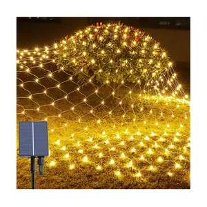 Açık bahçe noel LED peri pırıltı dize örgü Net ışıkları bahçe Xmas Yard ağacı çalılar çalılar tatil düğün parti için