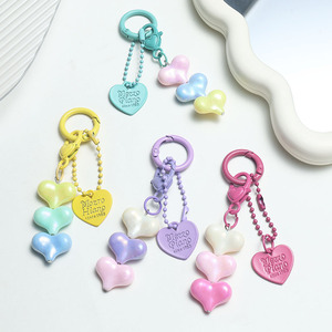 Colgante de Corazón Colorido, Dije Multicolor, Hebilla de Resorte, Llavero de Langosta, Accesorios de Joyería DIY - Product Image 2