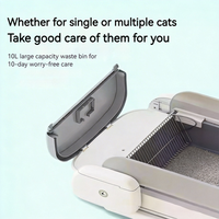 Bac à litière intelligent autonettoyant pour chat, ouverture supérieure, toilette automatique pour chat, contrôle via l'application Tuya, 10L, Wi-Fi et Bluetooth, nettoyage facile, pour chats d'intérieur