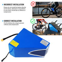 Batteries de vélo électrique de haute qualité 48V/52V/72V 20Ah/28Ah/30Ah/40Ah Lithium-ion, batterie triangulaire, certification CE/RoHS 1