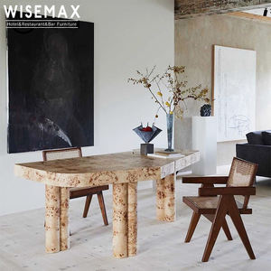 Table à manger en bois massif de style nordique moderne WISEMAX, luxe léger, style <span class=keywords><strong>INS</strong></span>, table à manger de loisirs de haute qualité et haut de gamme pour patio - Product Image 1