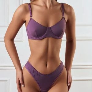 Ensemble de lingerie sexy couleur unie, style français, push-up, pour femme, idéal pour la <span class=keywords><strong>nuit</strong></span> - Grande Vente - Product Image 6
