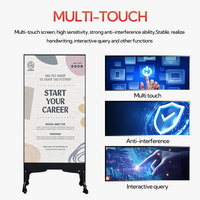 Kiosque d'affichage numérique LED transparent ultra-fin HD avec graphiques animés tactiles pour ascenseurs, magasins de détail, centres commerciaux et sols
