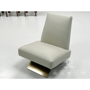 Fauteuil de salon moderne sans accoudoirs en cuir de <span class=keywords><strong>première</strong></span> qualité, dossier incliné, pour villa, <span class=keywords><strong>hôtel</strong></span>, hall d'entrée - Product Image 1