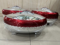 Ensemble classique de 3 pièces 4L 5L 6L, chauffe-plats à motif bois avec pieds dorés, pot isotherme, cocotte thermique, style royal vintage