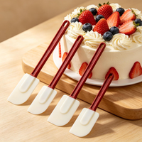 Spatula Silikon Tahan Panas, Pengikis Kue Anti Lengket, Spatula Krim dengan Gagang PP, Aman untuk Mesin Cuci Piring, Set Alat Panggang