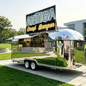 Chariot de restauration mobile en acier inoxydable de qualité australienne pour hamburgers et snacks, idéal pour le camping en plein air - Product Image 1
