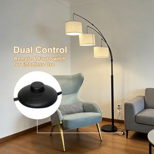Lámpara de pie LED de arco de estilo Mid-Century con marco metálico, temperatura de color ajustable, regulable, control táctil, alto CRI 90 para dormitorio - Product Image 2