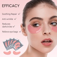 Masque sous les yeux en cristal de collagène rose de marque privée éclaircissant les poches sous les yeux