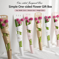 Boîtes à fleurs ajourées à une face pour la vente en gros, sacs d'emballage cadeau pour bouquets à tige unique pour la Fête des Enseignants et les fleurs fraîches