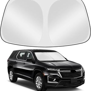 Cross-border Sun protection Car Front Windshield Double-ring Sunshade Titanium Silver Film Foldable Car <b>Window</b> <b>Cover</b> Solid Color - Product Image 4