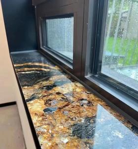 Encimera de Granito Negro Dorado y Mármol Dorado Cósmico de Piedra Natural Pulida de Alta Calidad para Mesa de Comedor - Product Image 2