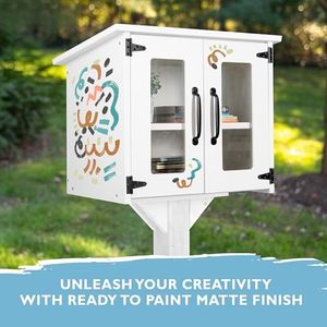 Petite bibliothèque extérieure - 22x14x19 pouces, kit de bibliothèque blanc, échange de livres résistant aux intempéries - Product Image 6