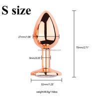 Plug anal en or rose, bijou en métal de qualité supérieure en forme de cœur, jouet pour adultes, BlueRabbit OEM ODM, plugs anaux en gemmes