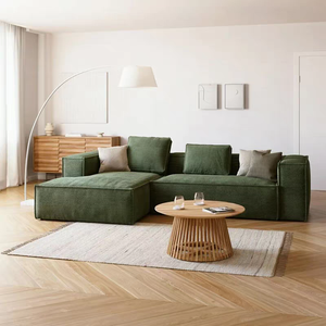 Bán Buôn 2 Chỗ Ngồi Loveseat Cho Không Gian Nhỏ Màu Xanh Lá Cây Trong Nhà Đồ Nội Thất Nhà Phòng Khách Vải Chân Không Nén <span class=keywords><strong>Sofa</strong></span> - Product Image 4