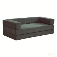 Canapé-lit modulaire inclinable avec revêtement en velours, rembourrage en éponge, confort personnalisable pour appartement, hôtel, atelier, design moderne