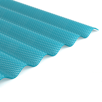 Plaque de polycarbonate prismatique gaufrée transparente bleu-gris, largeur 1045 mm, longueur 4m, 5m, 6m, épaisseur 2,8 mm, pour puits de lumière et pergola