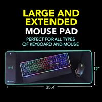 Alas Mouse Gaming Karet RGB 800x300x4mm dengan Pengisi Daya Ponsel Nirkabel Qi 15W Pengisian Cepat untuk IOS Android Tersedia