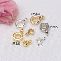 Pendentif rond en or 18 carats plaqué or, préservant la couleur, accessoire de bijouterie DIY, fermoir circulaire