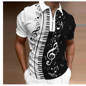 Polo de golf pour homme, coupe ajustée, séchage rapide, manches courtes, performance, évacuation de l'humidité, fermeture éclair - Product Image 2