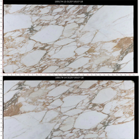 Marbre Calcite Moderne Calacatta Gold à Veines Épaisses, Grandes Dalles Polies Imperméables pour Mur, Usage Extérieur, Blanc Doré