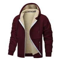Veste d'hiver zippée personnalisée pour homme, sweat-shirt à capuche personnalisé, veste à capuche unie pour homme