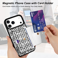 Étui de téléphone magnétique en cuir microfibre durable avec porte-cartes et protection 360° pour iPhone 18/17 Pro Max, personnalisable OEM/ODM