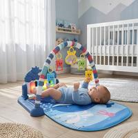Tapis d'éveil musical pour bébé avec piano interactif, centre d'activités, tapis de jeu animaux de la jungle pour nouveau-né et nourrisson avec jouets suspendus et miroir