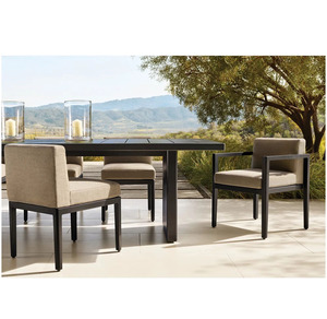 Conjunto de Muebles de Jardín Hechos a Mano, Mesa de Comedor con Tablero de Listones y 8 Sillas para Patio, Muebles de Aluminio para Comedor - Product Image 4