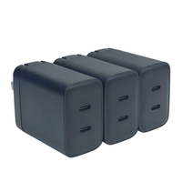 Adaptateur de voyage universel 45W PD 3.0 OTP avec deux ports Type-C, chargeur rapide pour téléphone portable