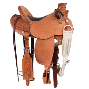 Ensemble de sellerie de ranch western en cuir premium, taille 14'-18', pour le roping Wade, durable, confortable, couleur et logo personnalisables, fibre - Product Image 1