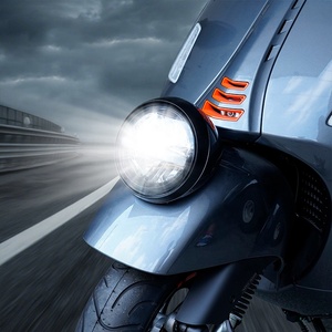 ไฟหน้ามอเตอร์ไซค์ทรงกลม LED สีดำ Yongjin รุ่นใหม่ พร้อมไฟสูง/ต่ำ สำหรับ <span class=keywords><strong>Vespa</strong></span> GTV 2024 - Product Image 6