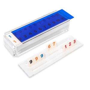 Juego Completo De Rummy Con Estantes De Madera, 214 Piedras De Colores Y Bolsa De Almacenamiento – Portátil Para 8 Jugadores