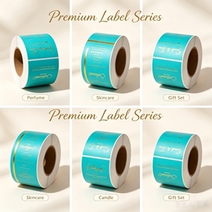 Etiquetas de aluminio personalizadas rectangulares con estampado dorado para embalaje de cosméticos, rollo al por mayor de 3 pulgadas de diámetro - Product Image 4