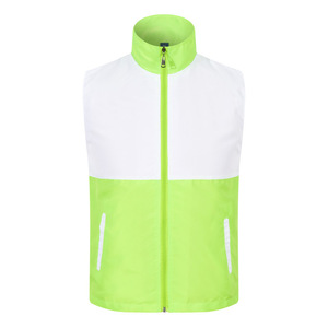 Gilet de sécurité réfléchissant jaune et blanc, bloc de couleurs, fermeture éclair intégrale, unisexe, pour l'automne - Product Image 4